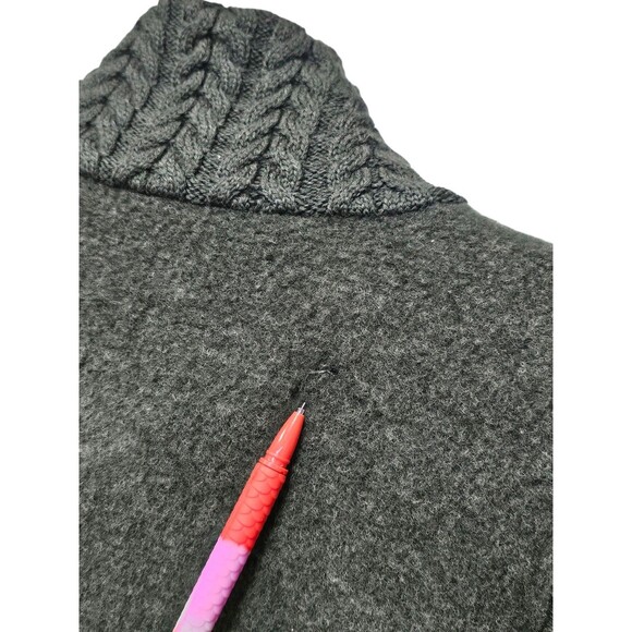 Barbour Womens Cardigan Size 14 Soft Cable Knit Full Zip Sweater 100% Wool Green - Picture 9 of 16